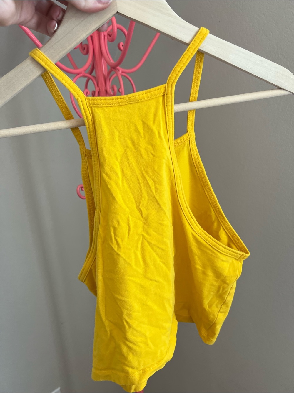 H&M Bright Yellow Razor Back Cropped tank - Picture 4 of 4